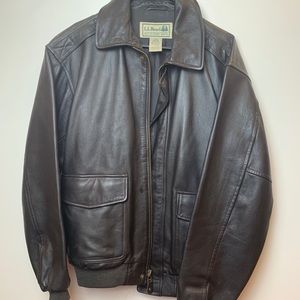 VTG LL BEAN Real leather bomber jacket